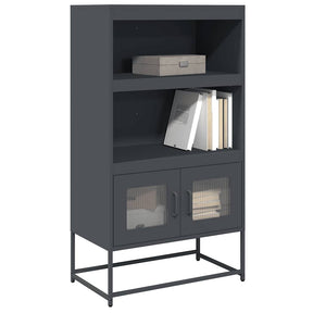 Vidaxl hoge kast 68x39x123 cm staal antracietkleurig