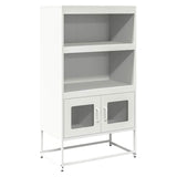 Vidaxl hoge kast 68x39x123 cm staal wit