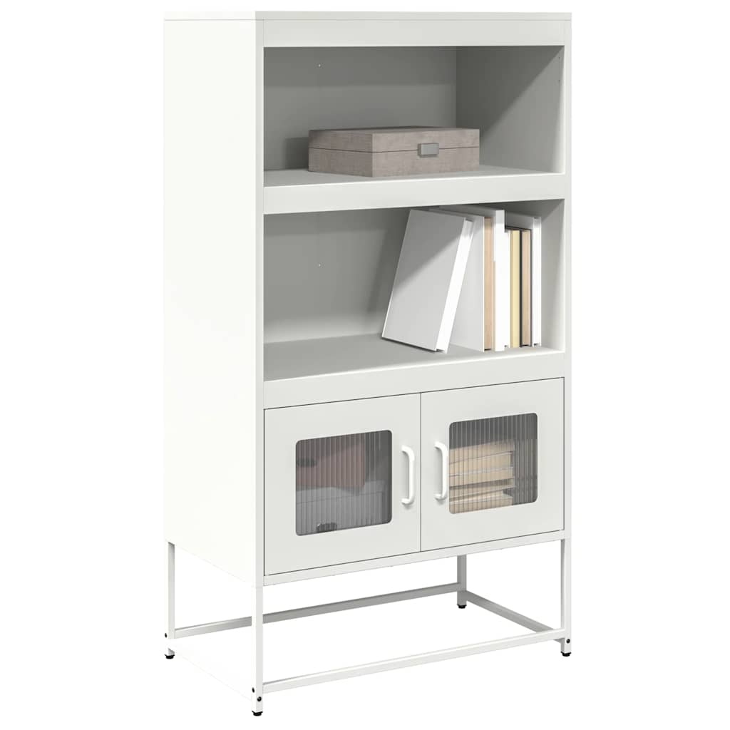 Vidaxl hoge kast 68x39x123 cm staal wit