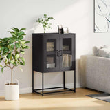 Vidaxl hoge kast 68x39x107 cm staal zwart