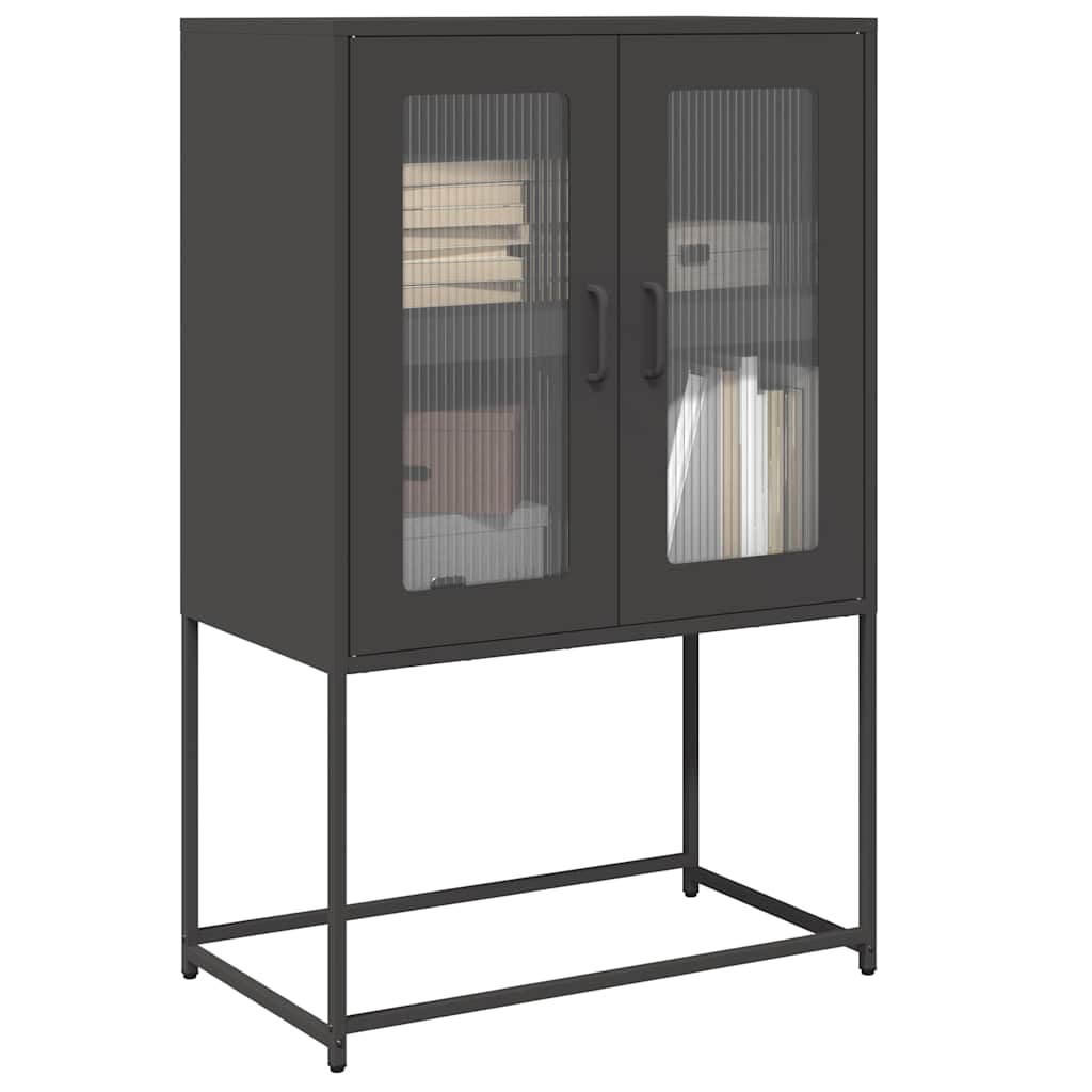 Vidaxl hoge kast 68x39x107 cm staal zwart