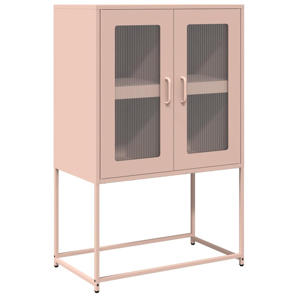 Vidaxl hoge kast 68x39x107 cm staal roze