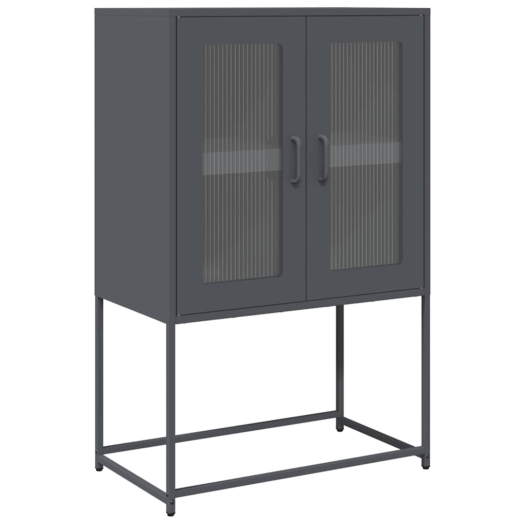 Vidaxl hoge kast 68x39x107 cm staal antracietkleurig