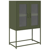 Vidaxl hoge kast 68x39x107 cm staal olijfgroen