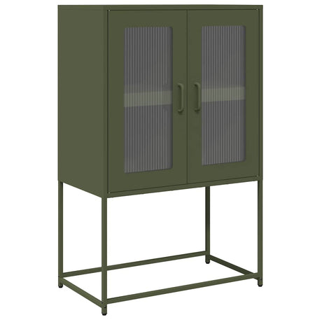 Vidaxl hoge kast 68x39x107 cm staal olijfgroen