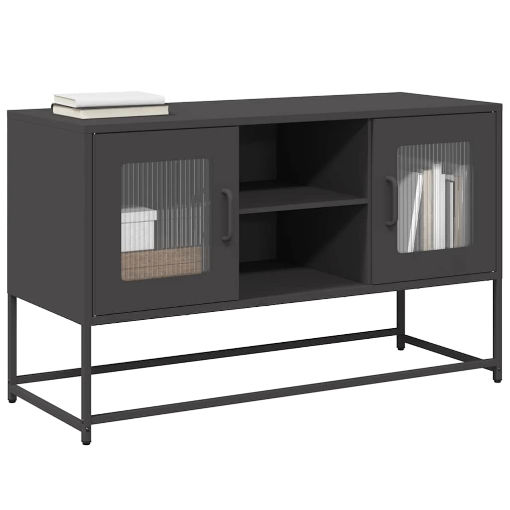 Vidaxl tv-meubel 100,5x39x60,5 cm staal zwart