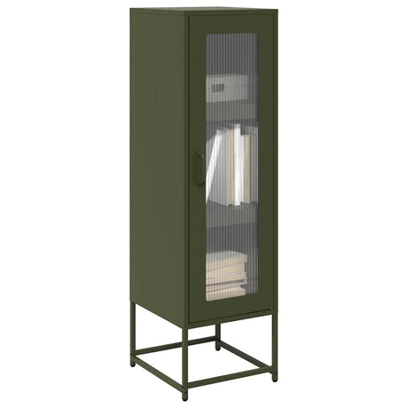 Vidaxl hoge kast 36x39x123 cm koudgewalst staal olijfgroen