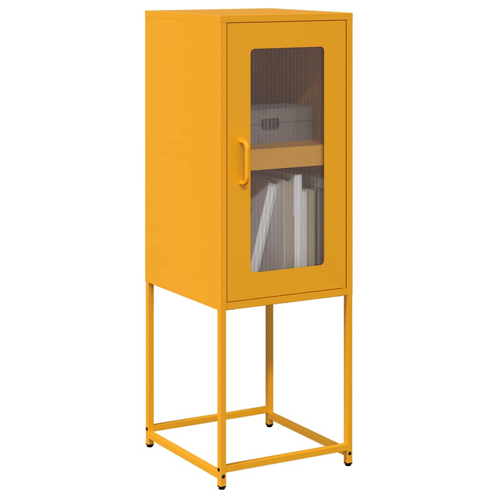 Vidaxl dressoir 36x39x107 cm koudgewalst staal mosterdgeel