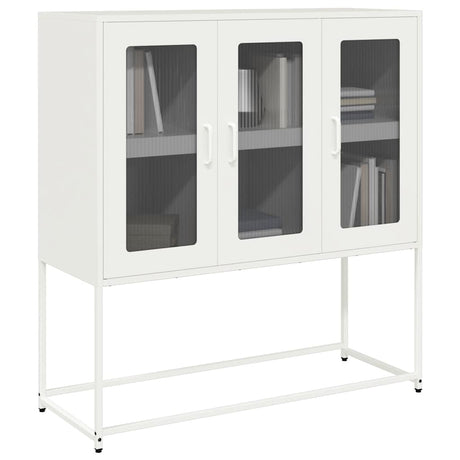 Vidaxl dressoir 100,5x39x107 cm koudgewalst staal wit
