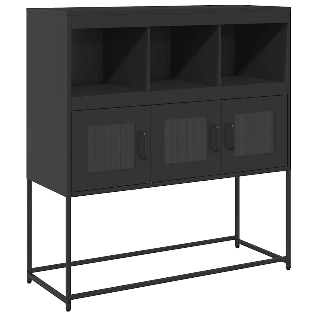 Vidaxl dressoir 100,5x39x107 cm koudgewalst staal zwart