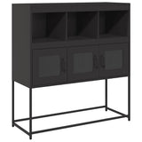 Vidaxl dressoir 100,5x39x107 cm koudgewalst staal zwart