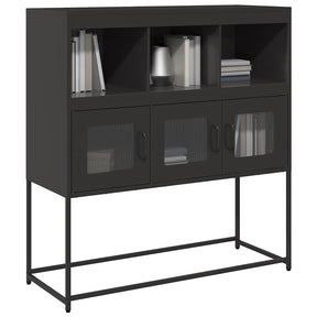 Vidaxl dressoir 100,5x39x107 cm koudgewalst staal zwart