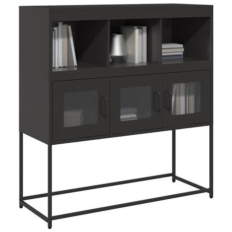 Vidaxl dressoir 100,5x39x107 cm koudgewalst staal zwart