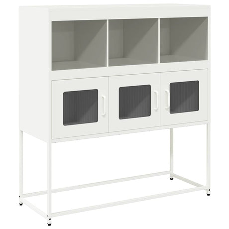 Vidaxl dressoir 100,5x39x107 cm koudgewalst staal wit