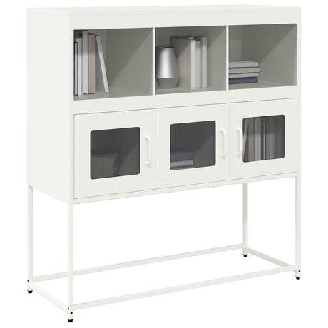 Vidaxl dressoir 100,5x39x107 cm koudgewalst staal wit