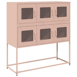 Vidaxl dressoir 100,5x39x107 cm koudgewalst staal roze