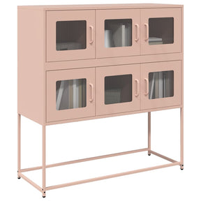 Vidaxl dressoir 100,5x39x107 cm koudgewalst staal roze
