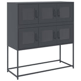 Vidaxl dressoir 100,5x39x107 cm koudgewalst staal antracietkleurig