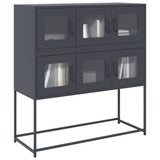 Vidaxl dressoir 100,5x39x107 cm koudgewalst staal antracietkleurig