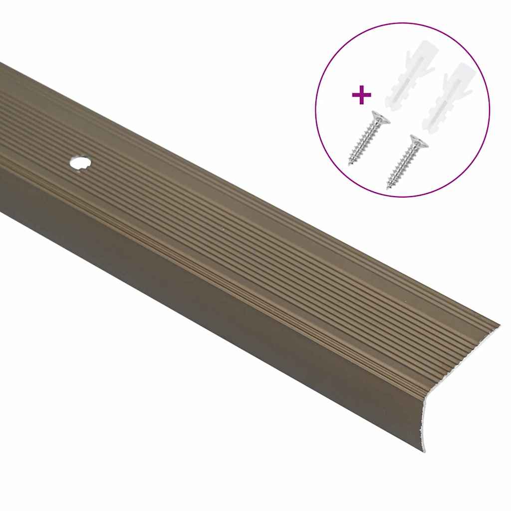 Vidaxl trapprofielen 30 pcs bruin 67 x 3.5 x 3 cm aluminium