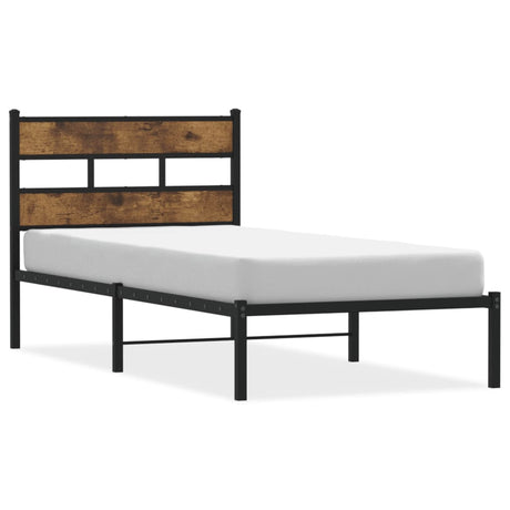 Vidaxl bedframe zonder matras metaal gerookt eikenkleurig 90x190 cm