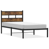 Vidaxl bedframe zonder matras metaal gerookt eikenkleurig 100x200 cm