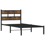 Vidaxl bedframe zonder matras metaal gerookt eikenkleurig 107x203 cm