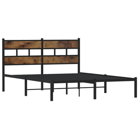 Vidaxl bedframe zonder matras metaal gerookt eikenkleurig 160x200 cm