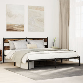 Vidaxl bedframe zonder matras metaal gerookt eikenkleurig 180x200 cm