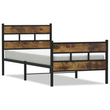 Vidaxl bedframe zonder matras metaal gerookt eikenkleurig 90x200 cm