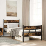 Vidaxl bedframe zonder matras metaal gerookt eikenkleurig 107x203 cm