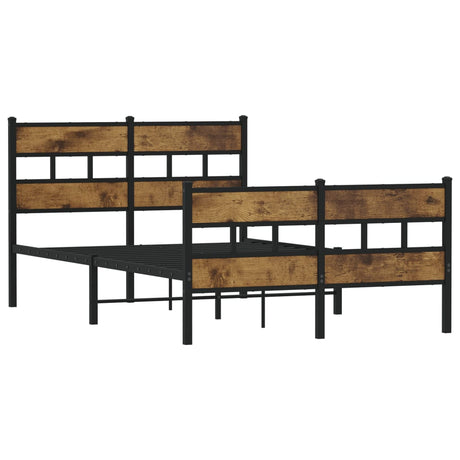 Vidaxl bedframe zonder matras metaal gerookt eikenkleurig 120x200 cm