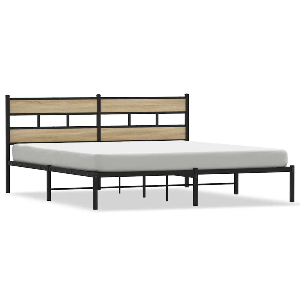 Vidaxl bedframe zonder matras metaal sonoma eikenkleurig 180x200 cm