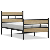 Vidaxl bedframe zonder matras metaal sonoma eikenkleurig 100x190 cm