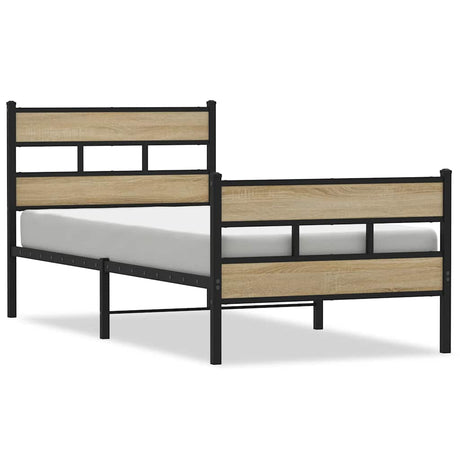Vidaxl bedframe zonder matras metaal sonoma eikenkleurig 100x190 cm