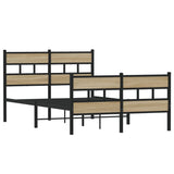 Vidaxl bedframe zonder matras metaal sonoma eikenkleurig 120x190 cm