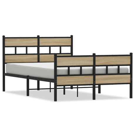 Vidaxl bedframe zonder matras metaal sonoma eikenkleurig 120x200 cm