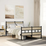 Vidaxl bedframe zonder matras metaal sonoma eikenkleurig 120x200 cm