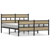 Vidaxl bedframe zonder matras metaal sonoma eikenkleurig 140x190 cm