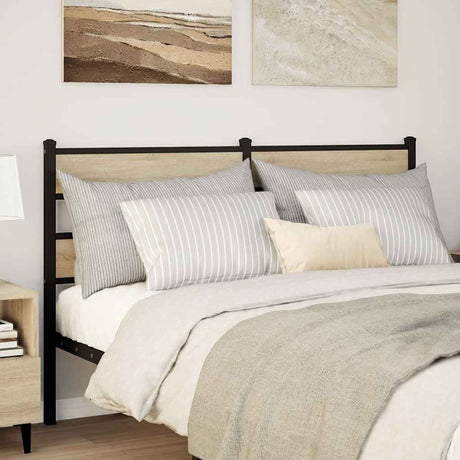 Vidaxl vervangend hoofdbord 140 cm ijzer en sonoma eikenkleurig