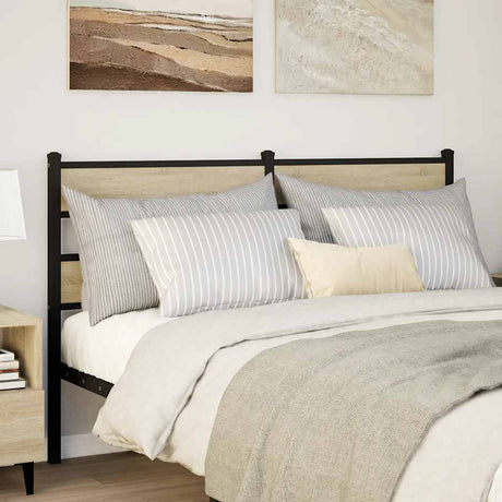 Vidaxl vervangend hoofdbord 150 cm ijzer en sonoma eikenkleurig