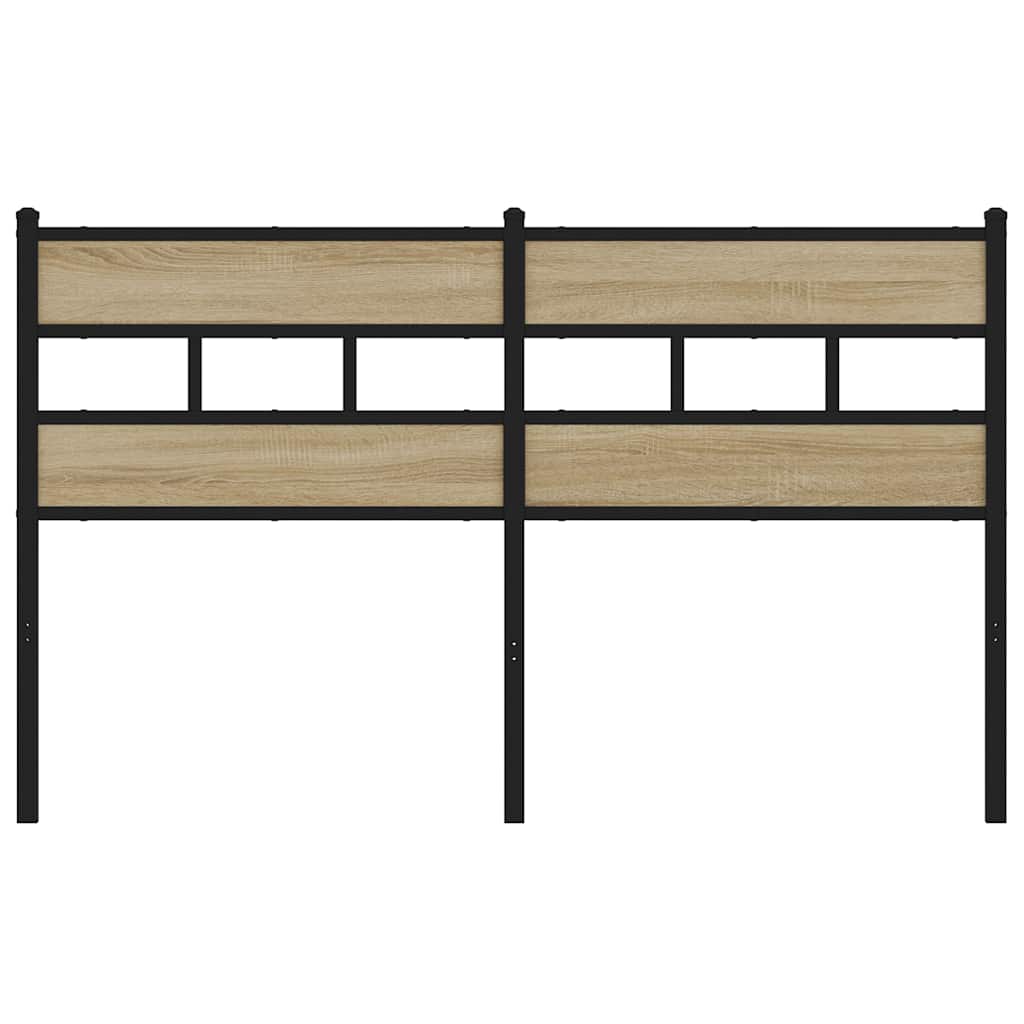 Vidaxl vervangend hoofdbord 160 cm ijzer en sonoma eikenkleurig