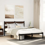 Vidaxl bedframe met hoofdbord zonder matras bruin eiken 160x200 cm