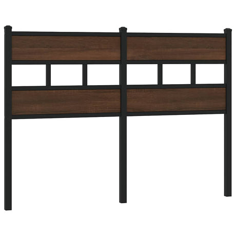 Vidaxl vervangend hoofdbord 120 cm bewerkt hout en staal bruin eikenkleurig