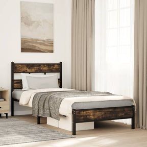 Vidaxl bedframe met hoofdbord zonder matras sonoma eiken 107x203 cm