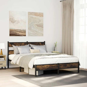 Vidaxl bedframe met hoofdbord zonder matras sonoma eiken 137x190 cm