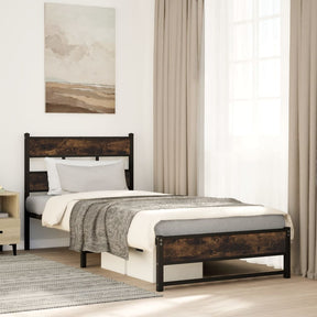 Vidaxl bedframe zonder matras metaal gerookt eikenkleurig 80x200 cm
