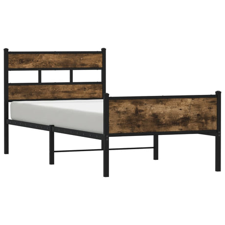 Vidaxl bedframe zonder matras hout gerookt eikenkleurig 90x190 cm