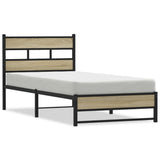 Vidaxl bedframe zonder matras metaal sonoma eikenkleurig 90x190 cm