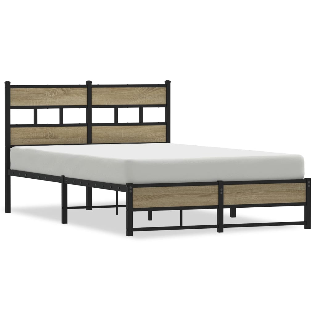 Vidaxl bedframe zonder matras metaal sonoma eikenkleurig 120x190 cm